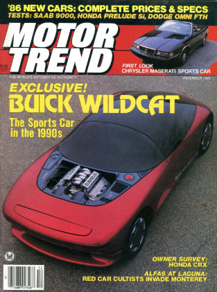 MOTOR TREND 1985 DEC - XJ-S, WILDCAT, 944 TURBO, CRX